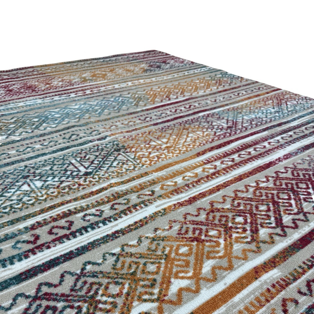 275 x 200 cm Multi-colour Boho Tribal Pattern Non-Slip Area Rug