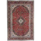 360 x 235 cm Hand-Knotted Vintage Persian Kashan Rug – Wool