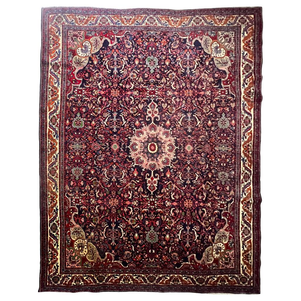 360 x 265 cm Hand-Knotted Vintage Persian Kashan Rug