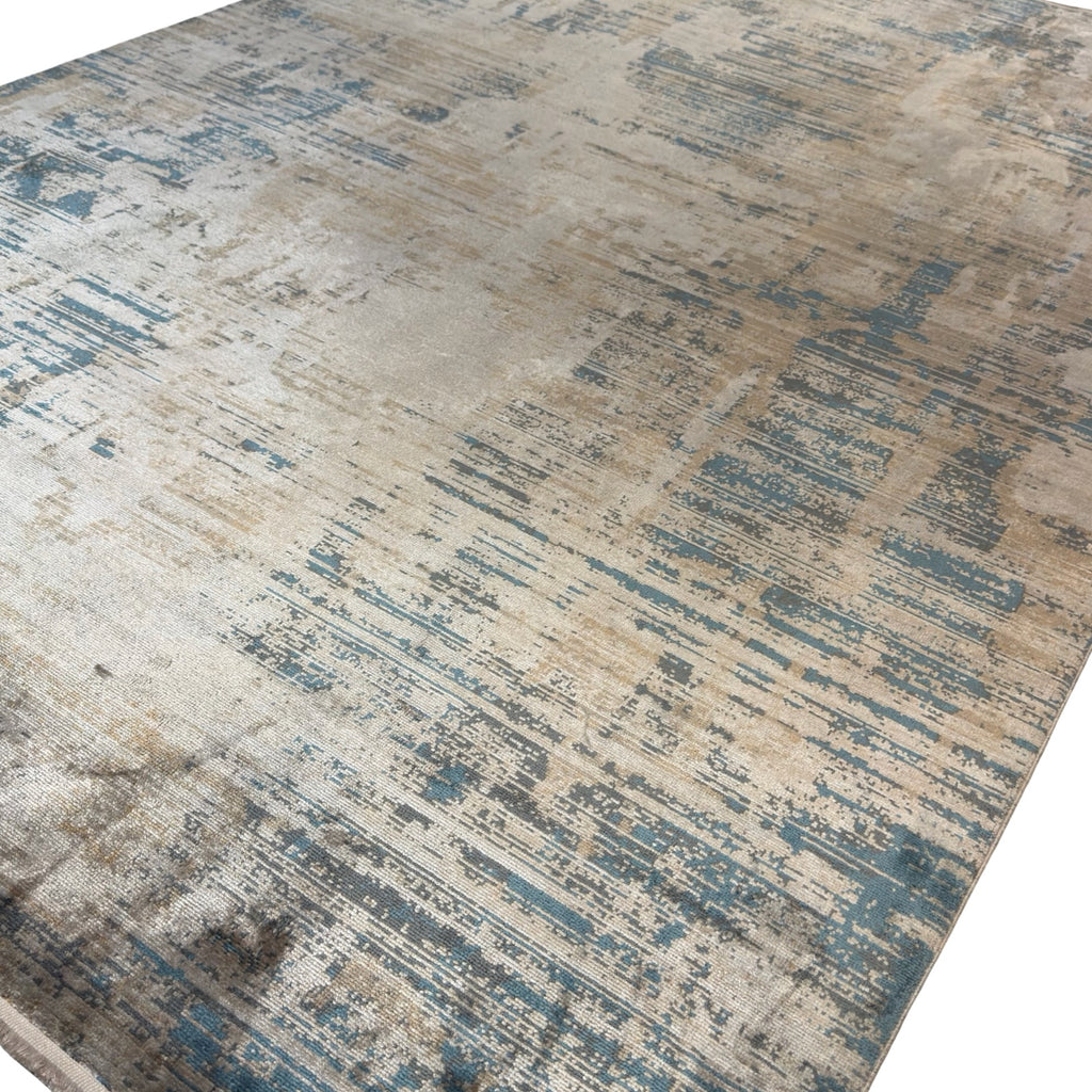 290 x 200 cm Milat Setra Beige & Blue Abstract Rug