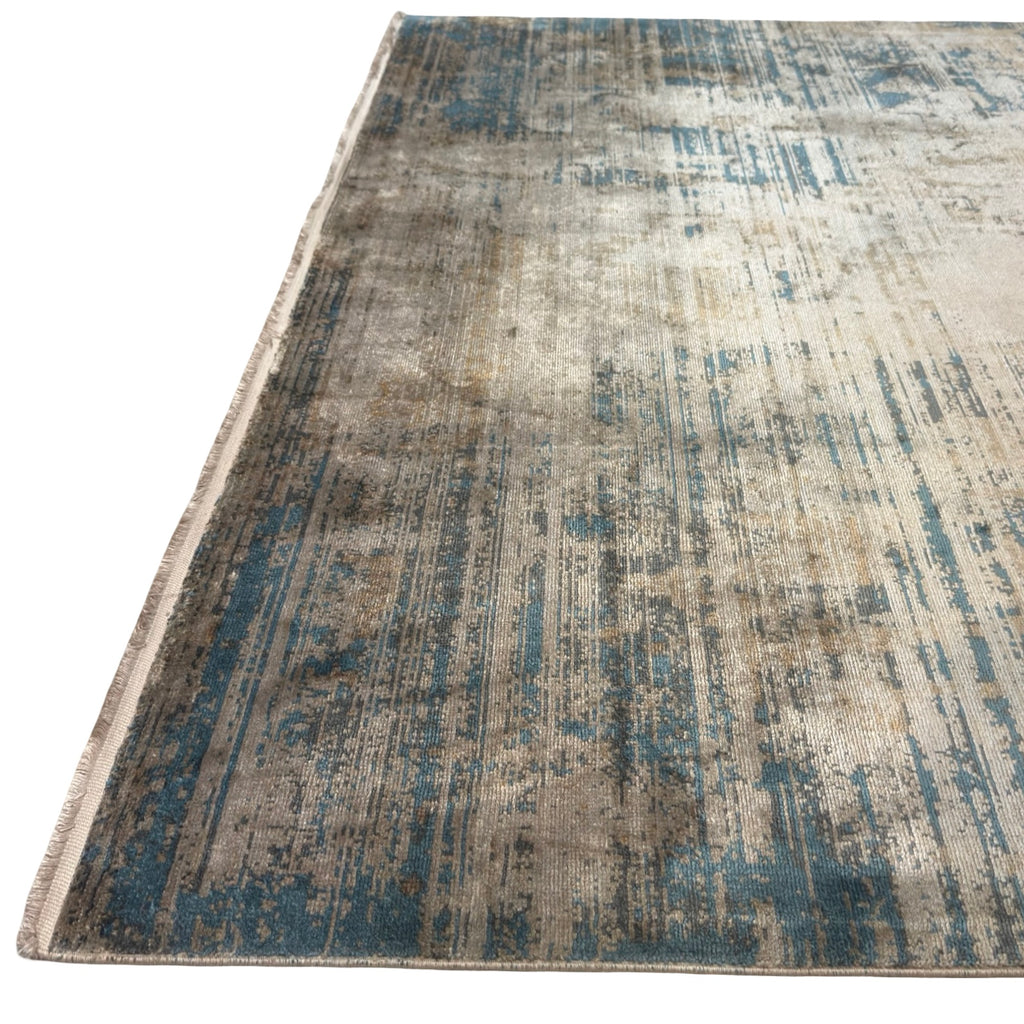 290 x 200 cm Milat Setra Beige & Blue Abstract Rug