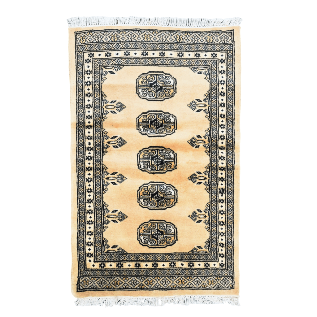 100 x 63 cm Hand Knotted Karachi Bokhara – Wool Rug