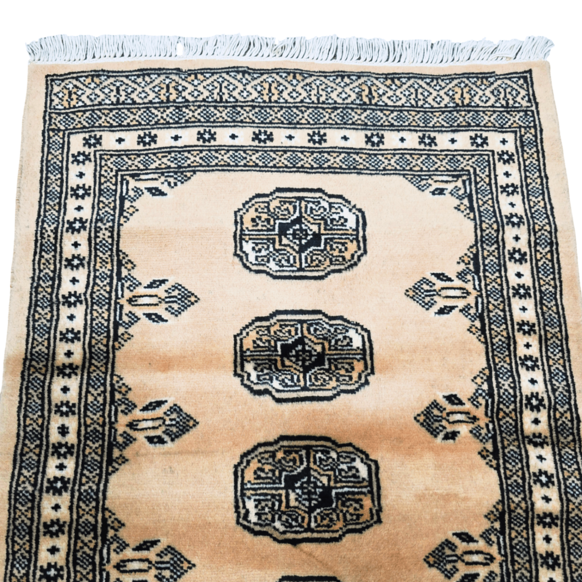 100 x 63 cm Hand Knotted Karachi Bokhara – Wool Rug
