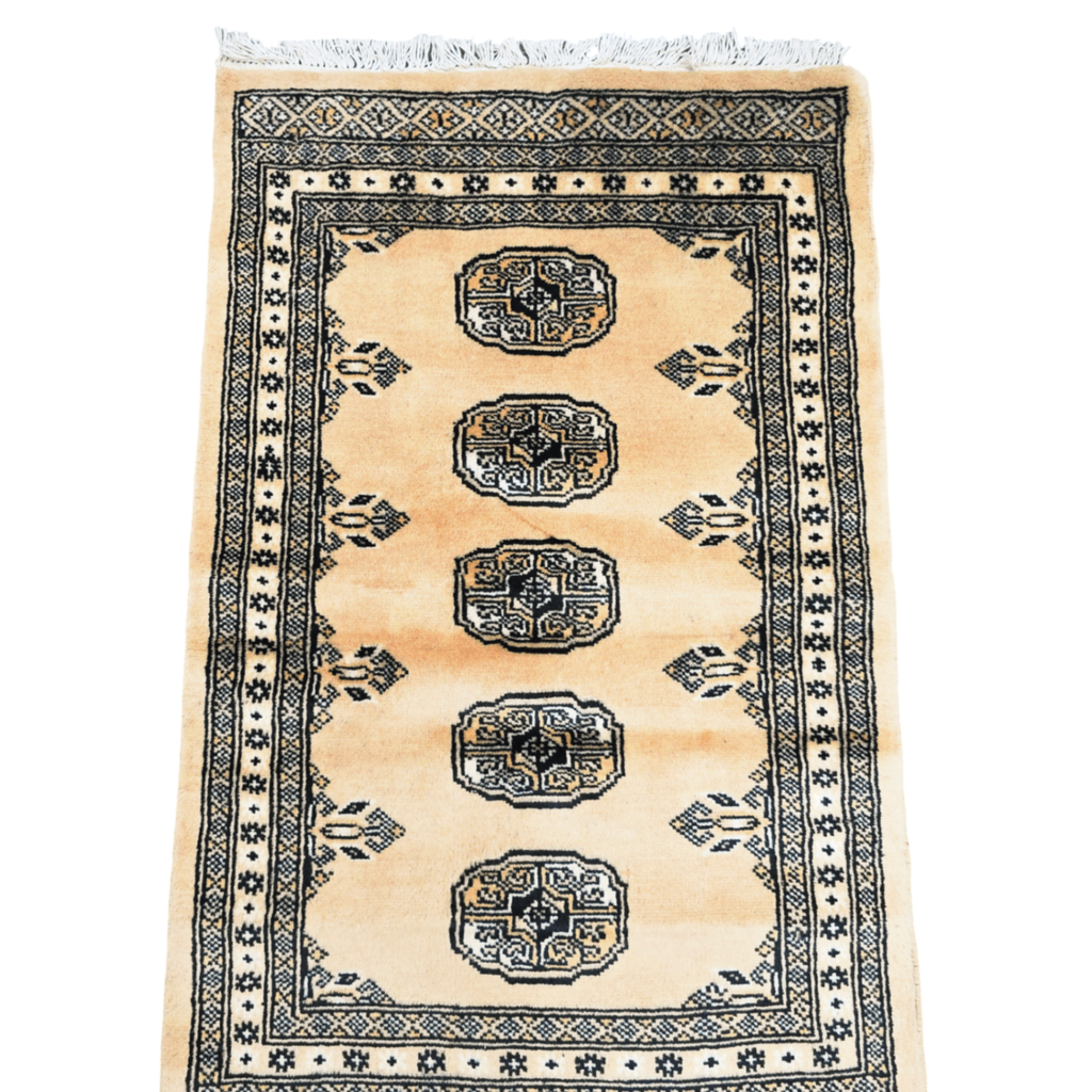 100 x 63 cm Hand Knotted Karachi Bokhara – Wool Rug