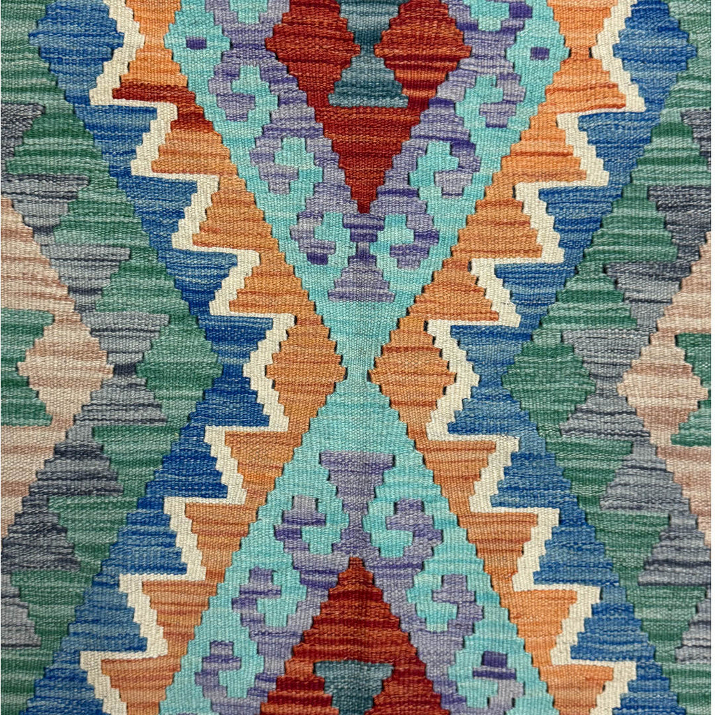 155 × 99 cm Hand-Woven Afghan Kilim Rug – Traditional Wool Flatweave
