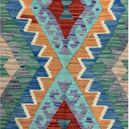 155 × 99 cm Hand-Woven Afghan Kilim Rug – Traditional Wool Flatweave