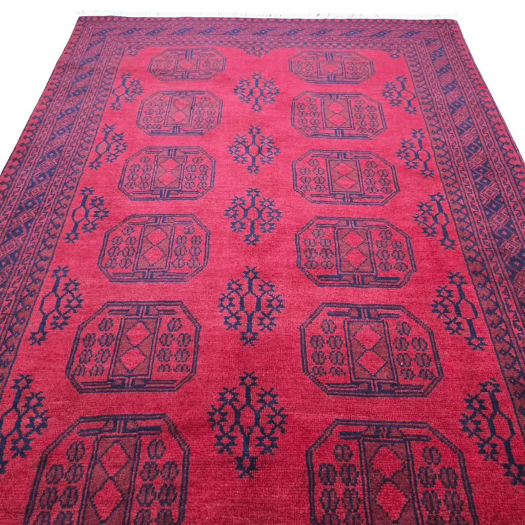 242 x 143 cm Hand-Woven Afghan Akche Rug