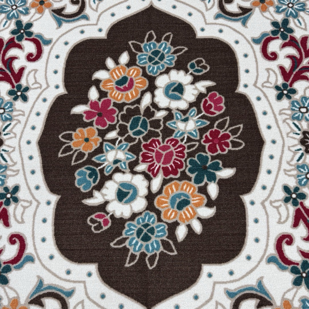 275 x 200 cm French Garden on Pearl Ivory Non-Slip Area Rug