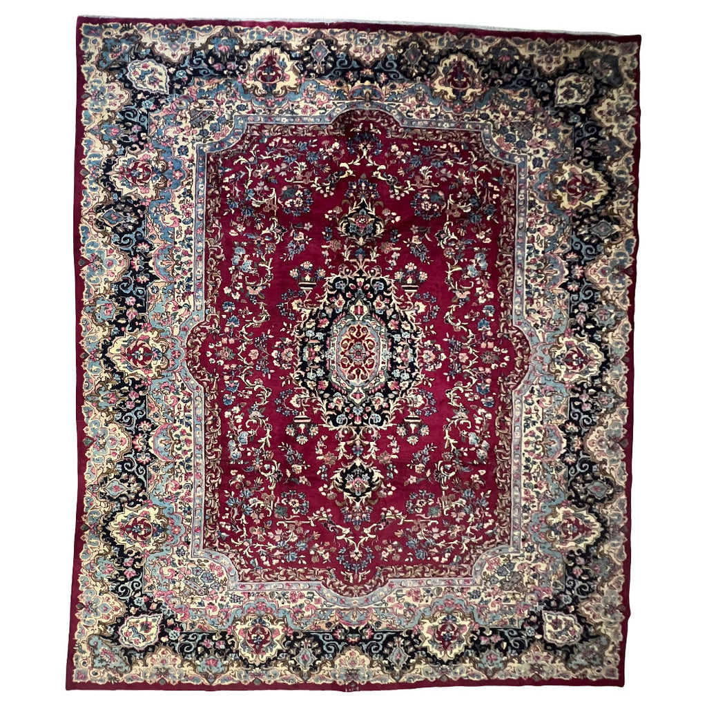 377 x 297 cm Hand-Knotted Persian Mashad Rug