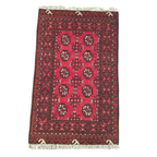 126 x 77 cm Hand-Woven Red Afghan Akche