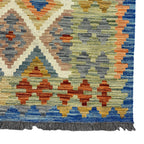199 × 157 cm Hand-Woven Afghan Kilim Rug – Traditional Wool Flatweave