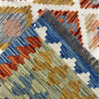 199 × 157 cm Hand-Woven Afghan Kilim Rug – Traditional Wool Flatweave