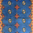 205 x 105 cm Hand-Knotted Afghan Akche Rug