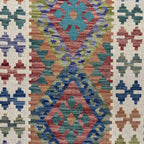 246 x 82 cm Hand-Woven Afghan Kilim Runner Rug – Wool Flatweave