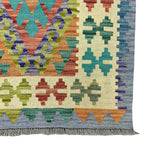 246 x 82 cm Hand-Woven Afghan Kilim Runner Rug – Wool Flatweave
