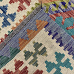 246 x 82 cm Hand-Woven Afghan Kilim Runner Rug – Wool Flatweave