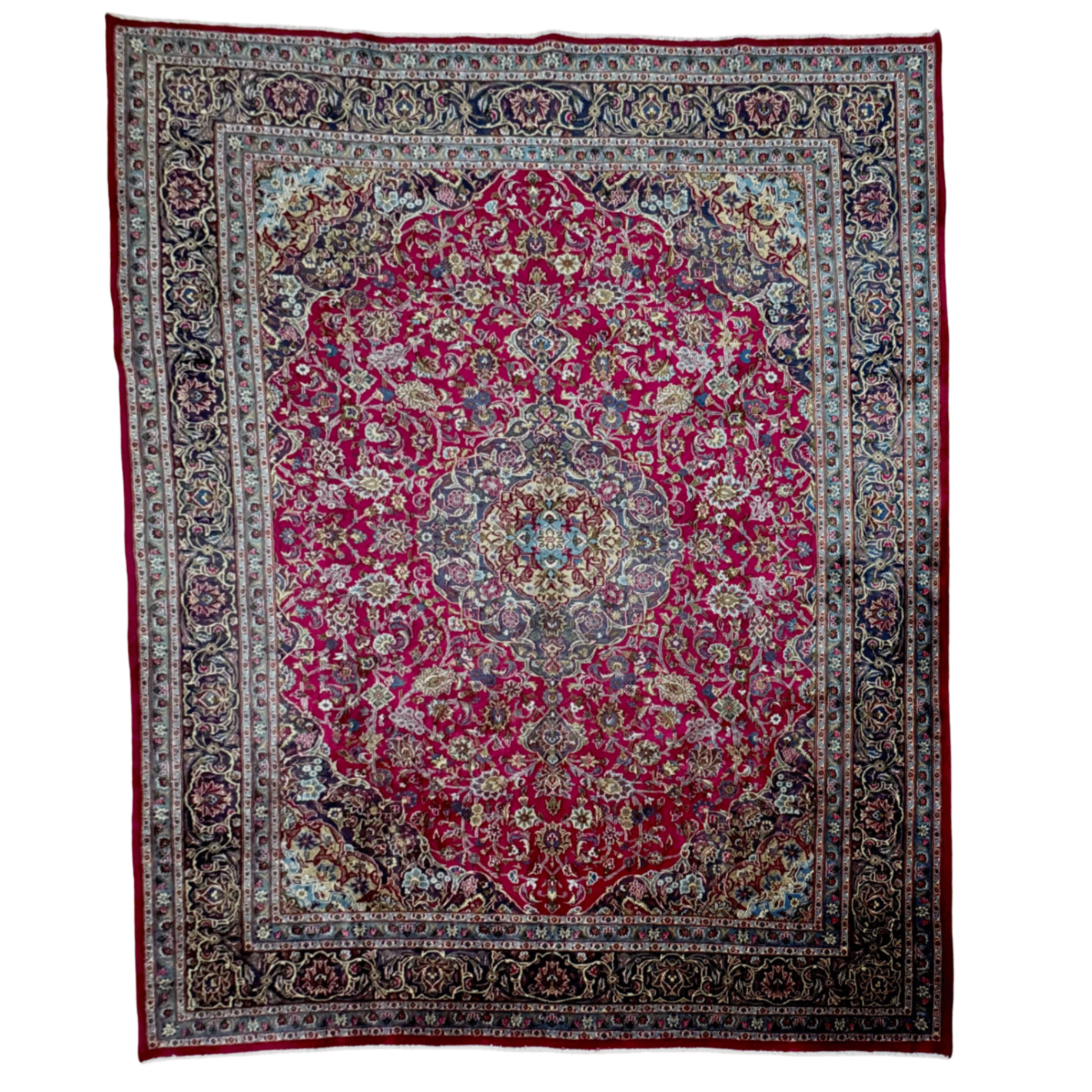 383 x 290 cm Hand-Knotted Large Persian Kashan Rug