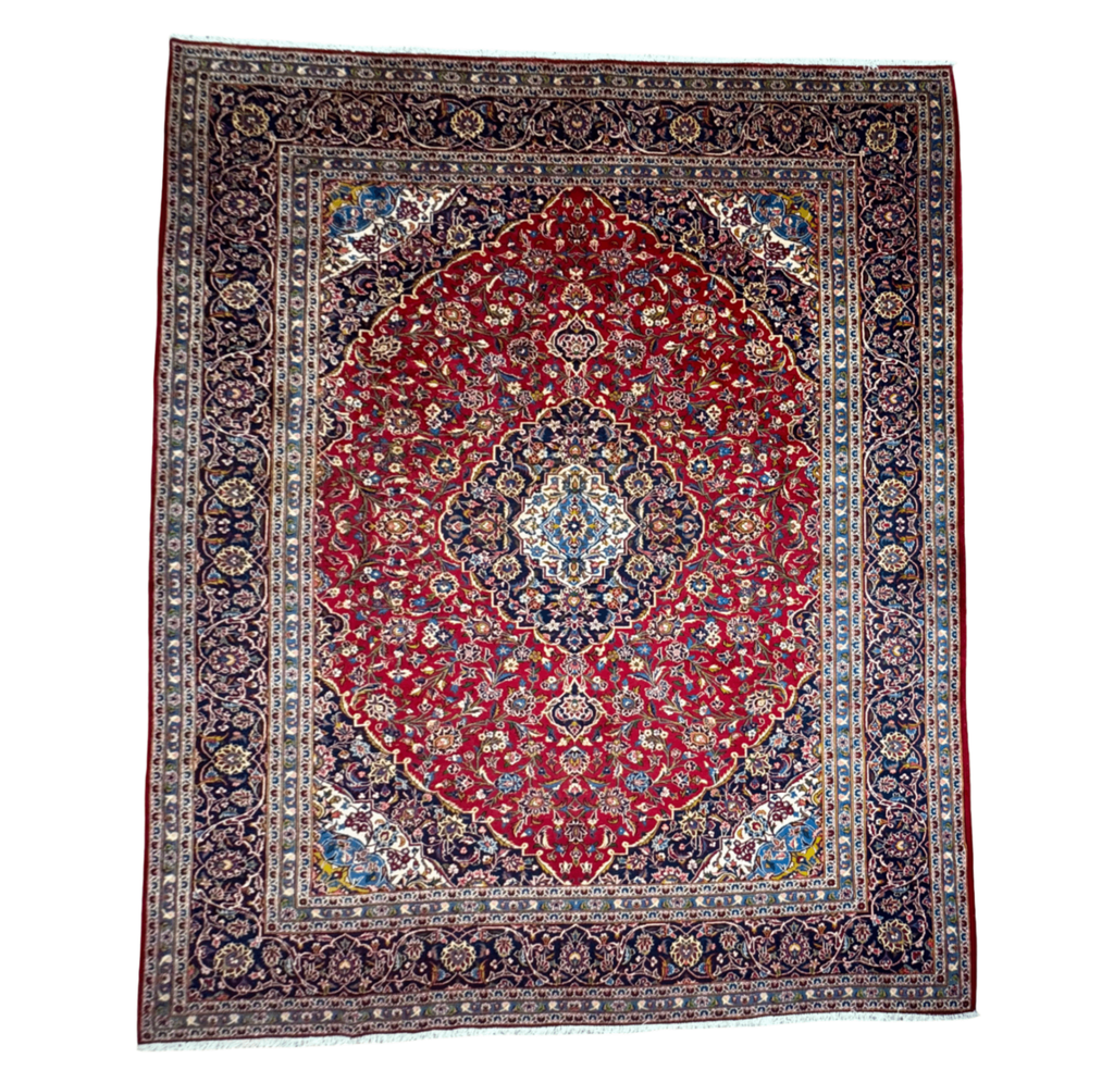 383 x 295 cm Hand-Knotted Large Persian Kashan Rug
