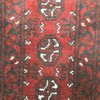100 x 50 cm Hand-Knotted Red Bokhara Afghan Akche