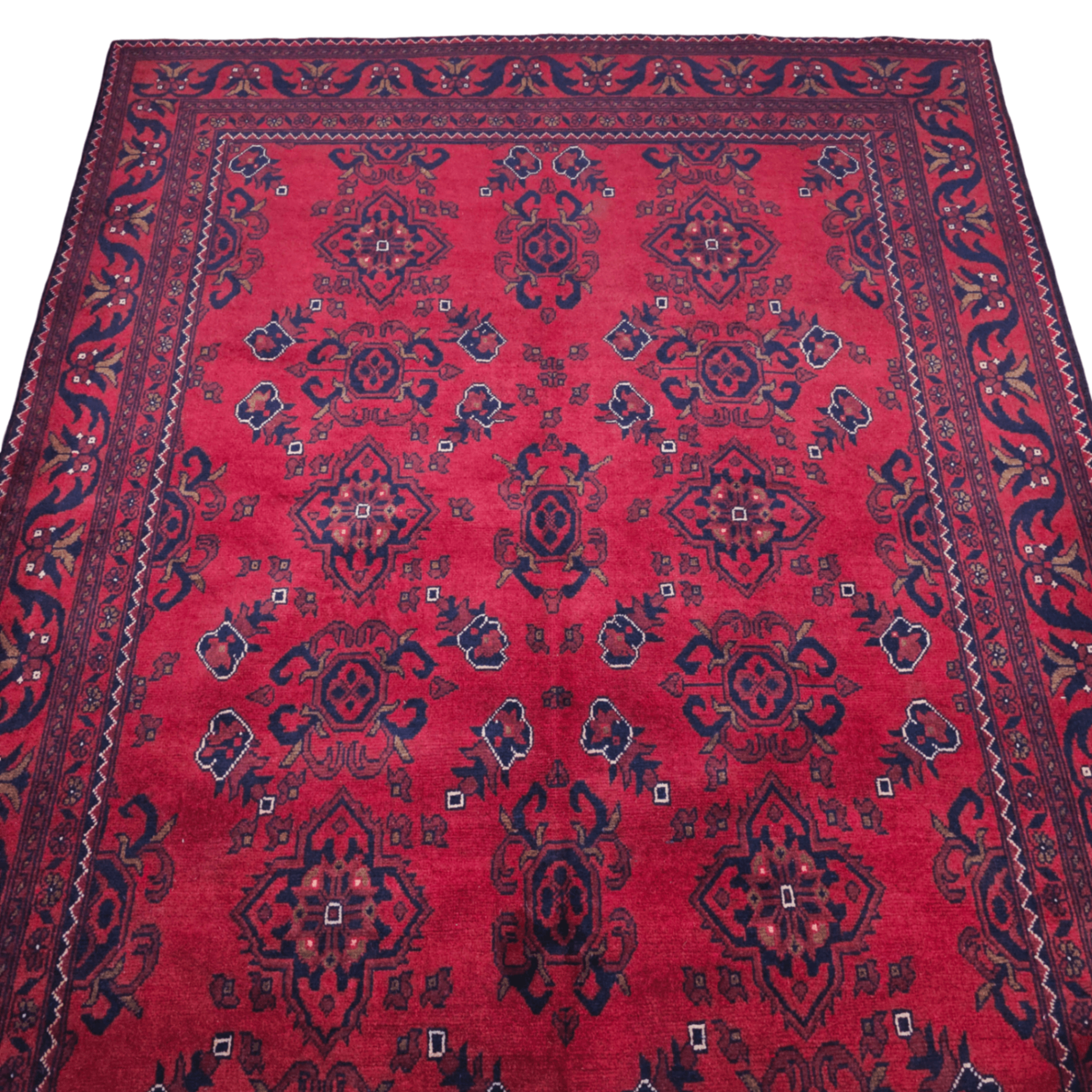 225 x 174 cm Hand-Knotted Afghan Turkmen Rug