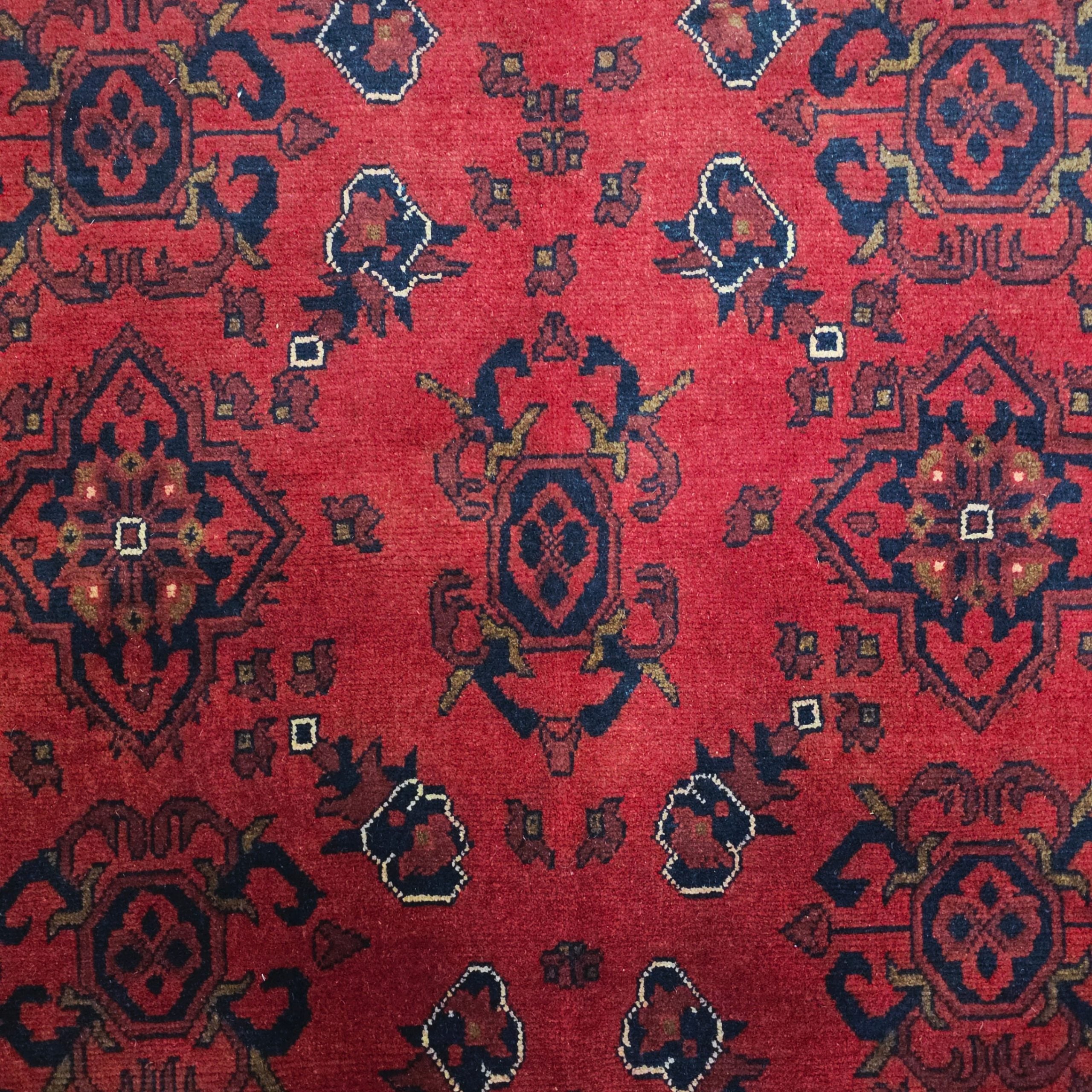 225 x 174 cm Hand-Knotted Afghan Turkmen Rug