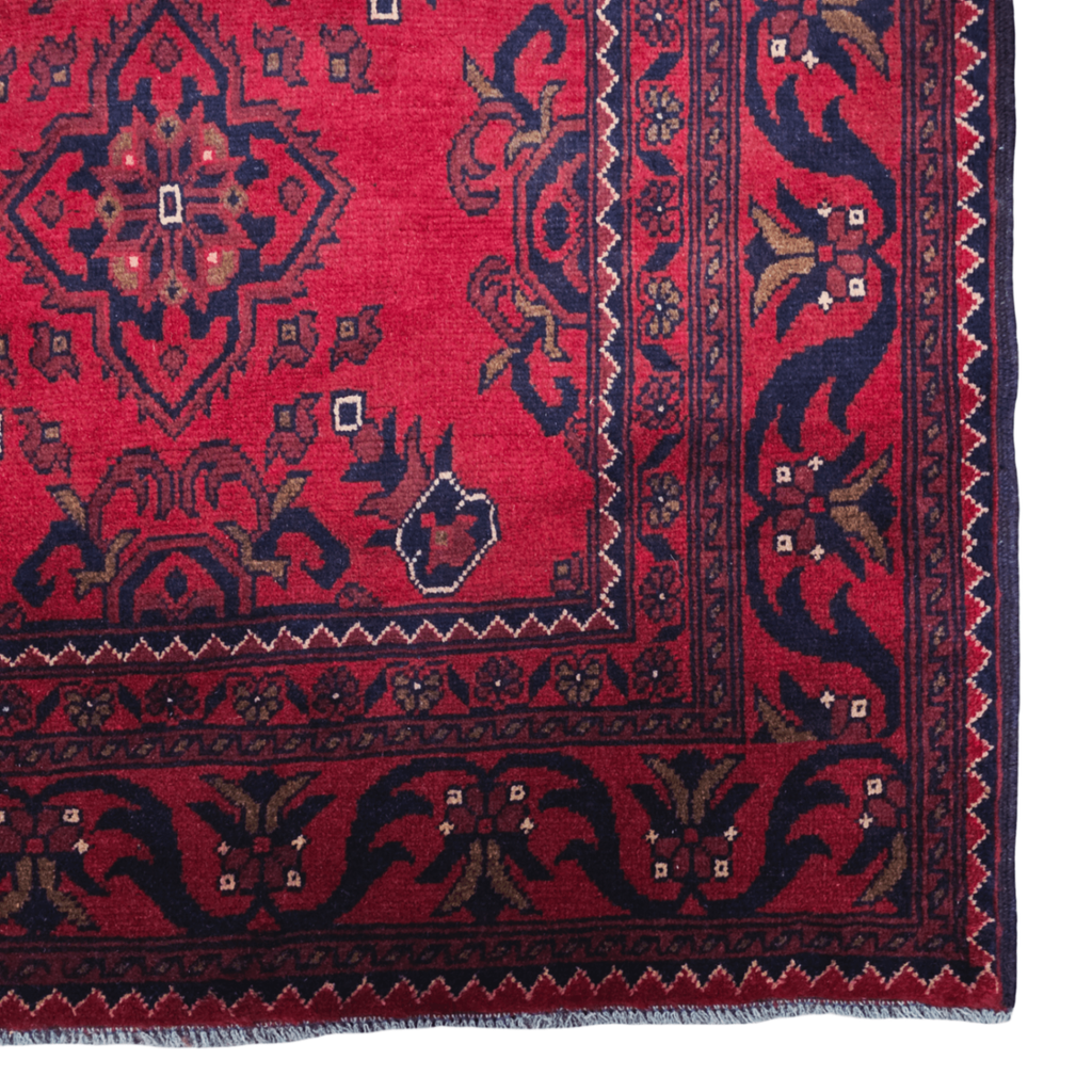 225 x 174 cm Hand-Knotted Afghan Turkmen Rug