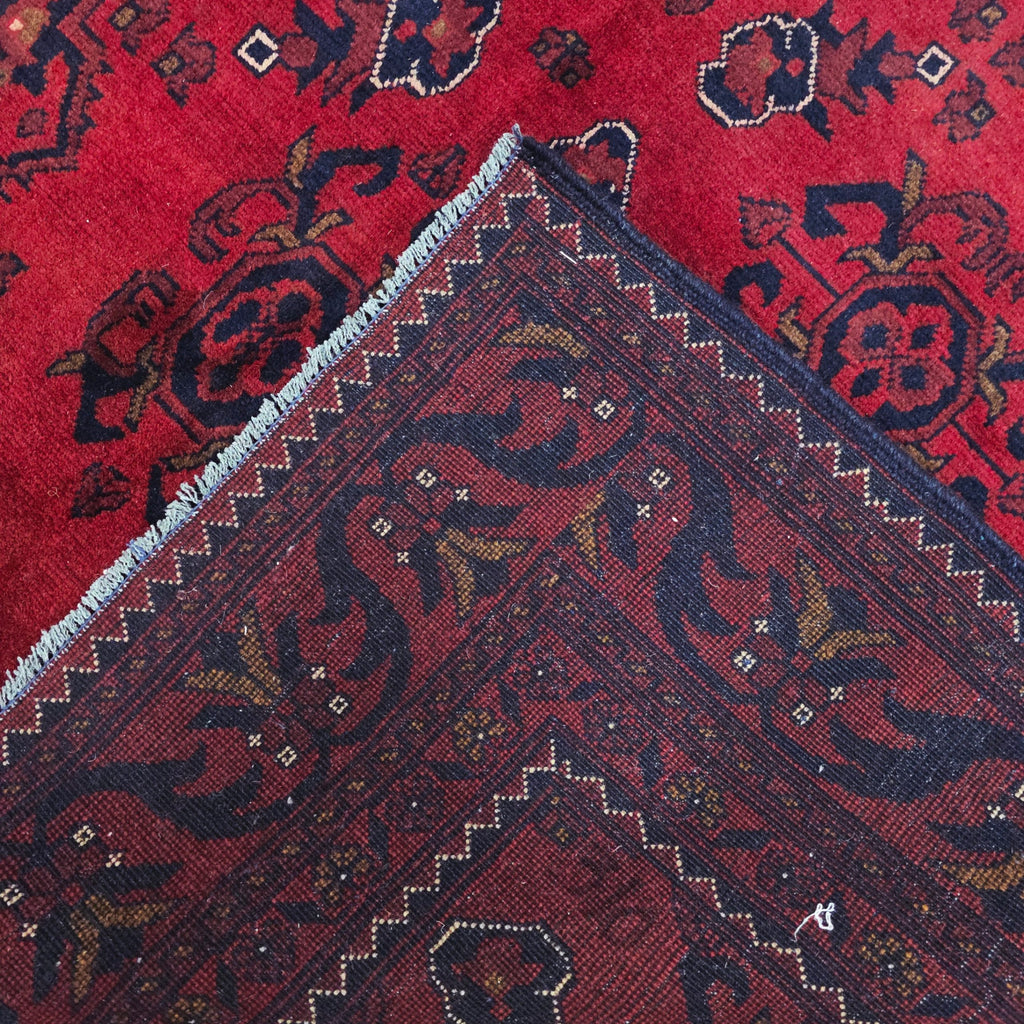 225 x 174 cm Hand-Knotted Afghan Turkmen Rug