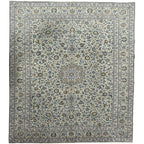 397 x 326 cm Hand-Knotted Persian Kashan Rug, Green