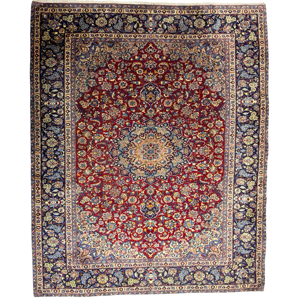 398 x 298 cm Hand-Knotted Mashad Persian Wool Rug