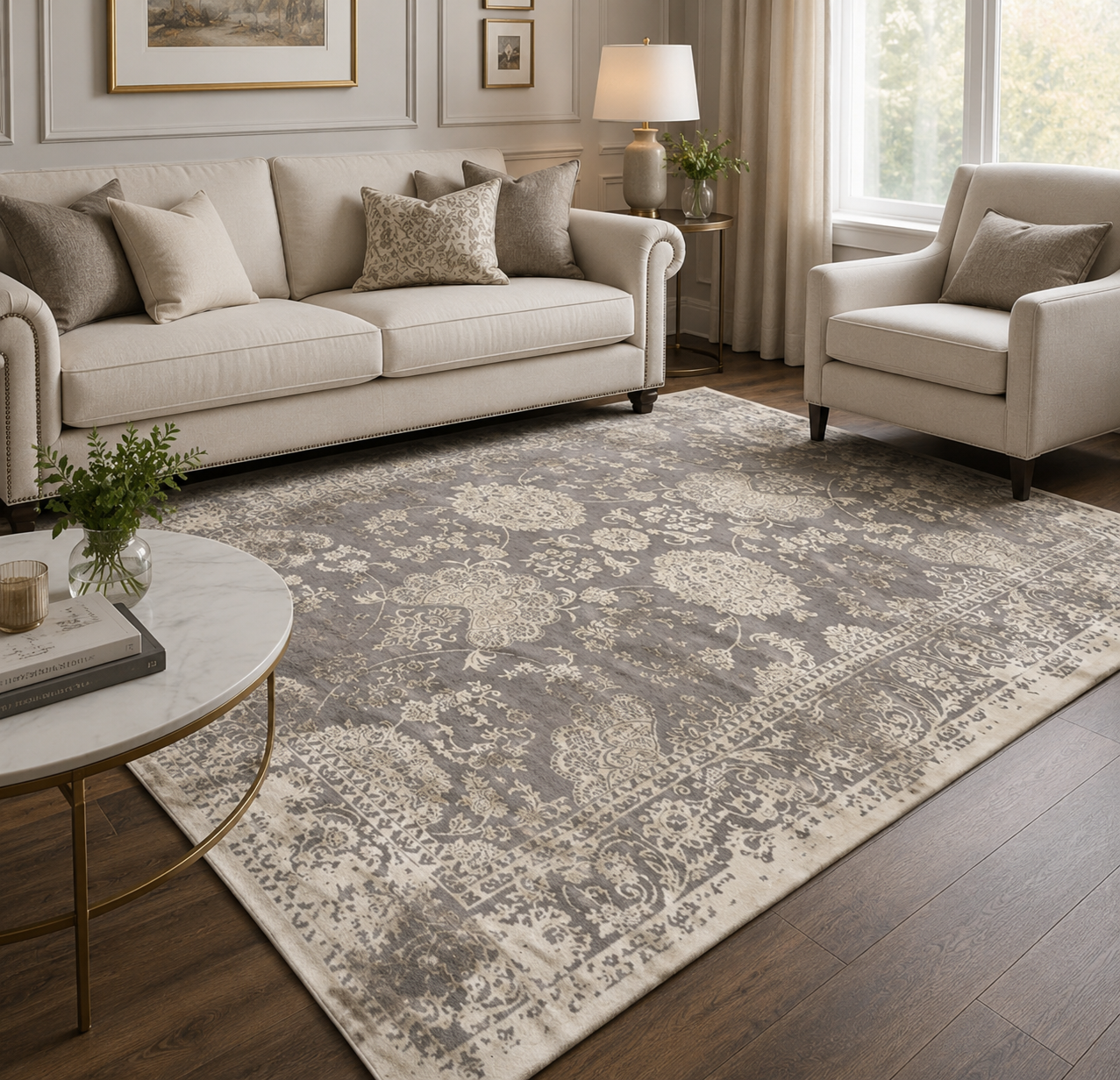 300 x 200 cm Modern Floral Machine-Made Rug