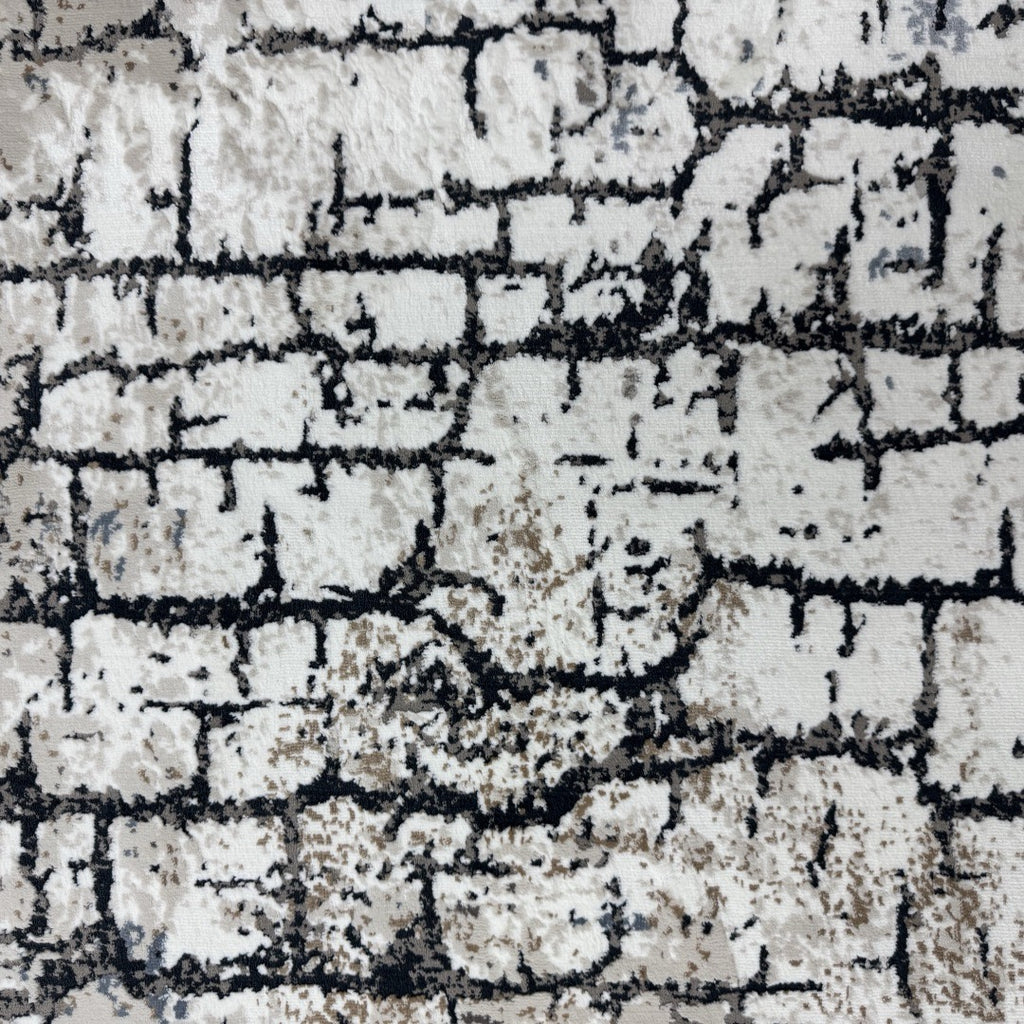 230 x 160 cm Grey & Ivory Modern Stone Pattern Area Rug
