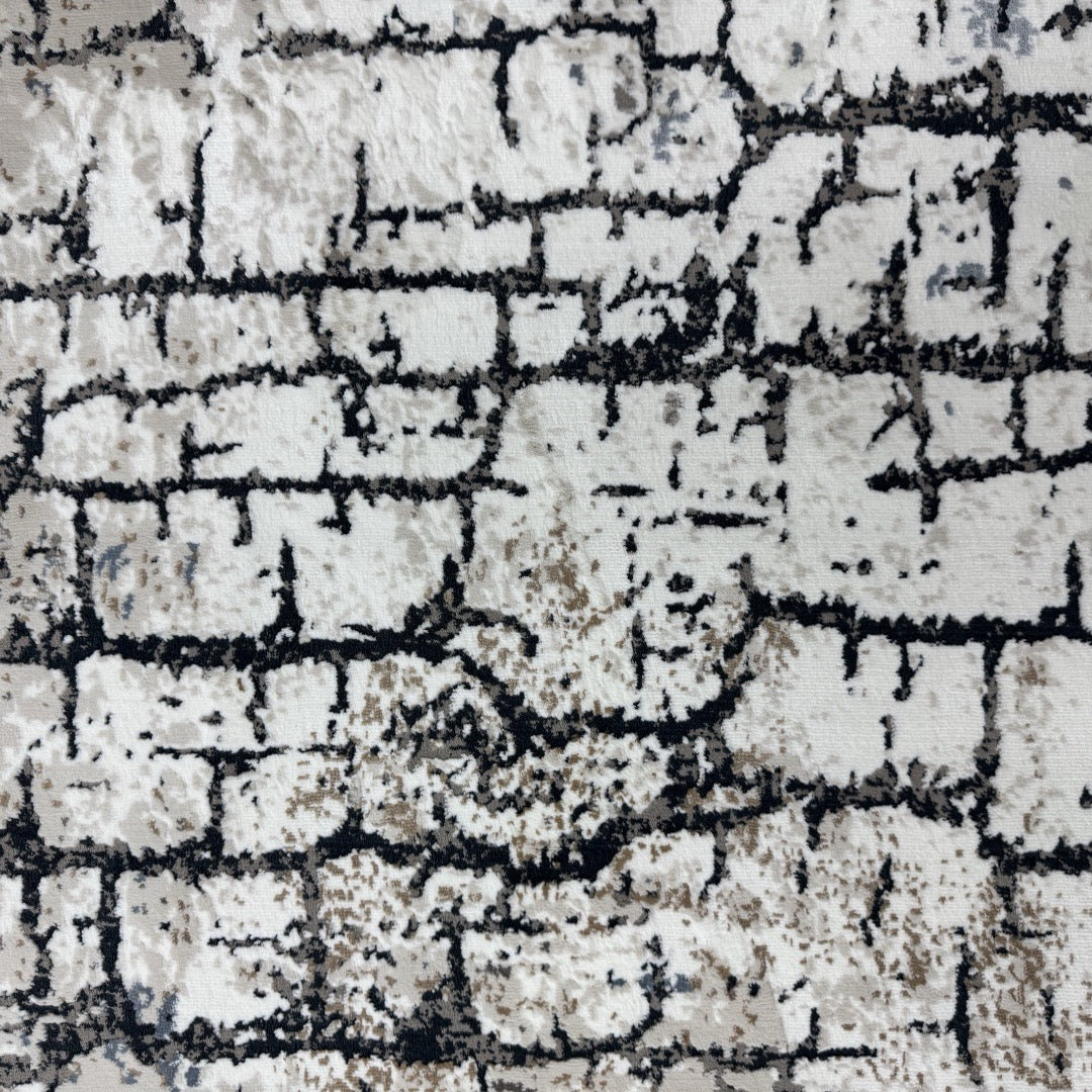 230 x 160 cm Grey & Ivory Modern Stone Pattern Area Rug