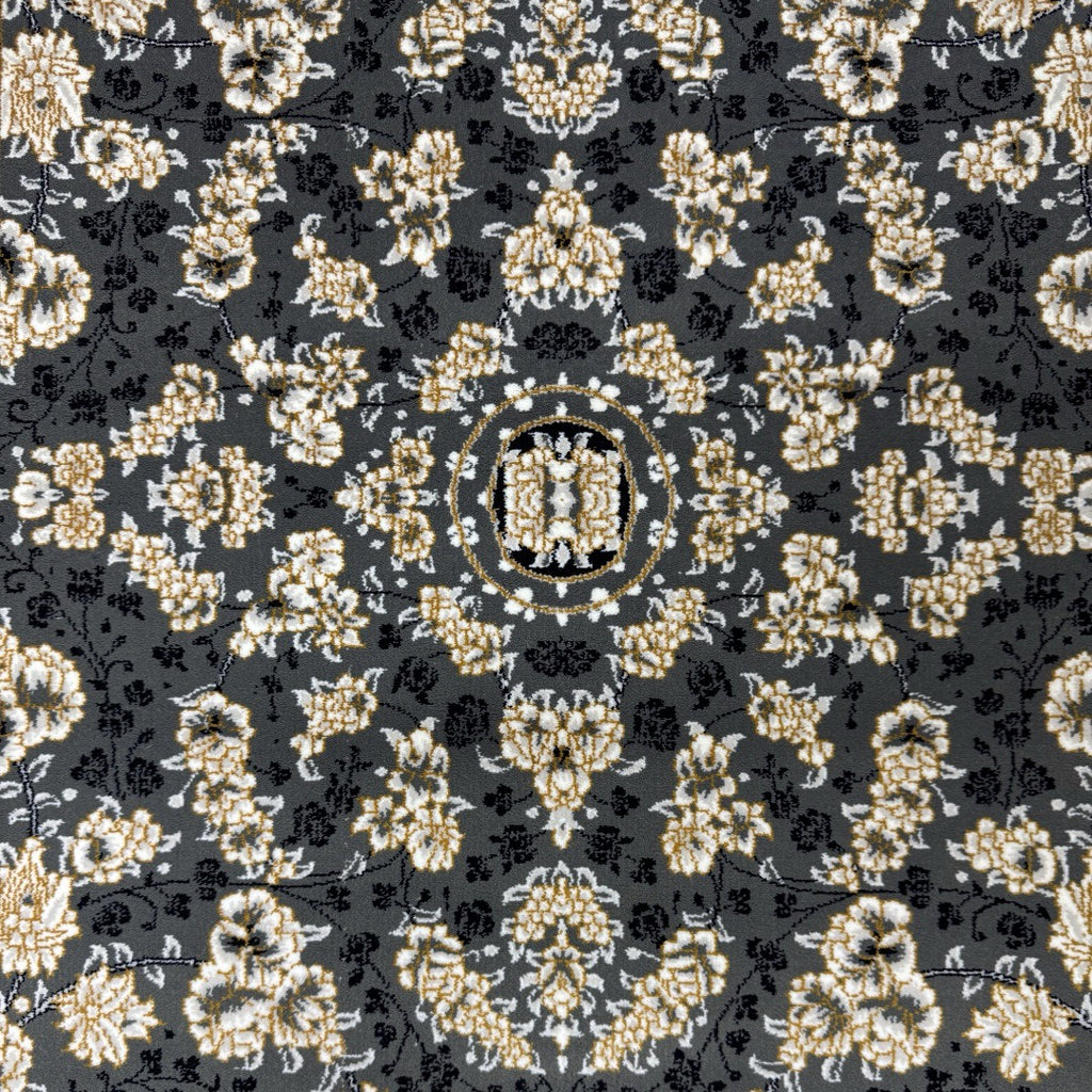 Ivory and charcoal Persian rug detail