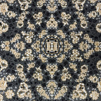 Ivory and charcoal Persian rug detail
