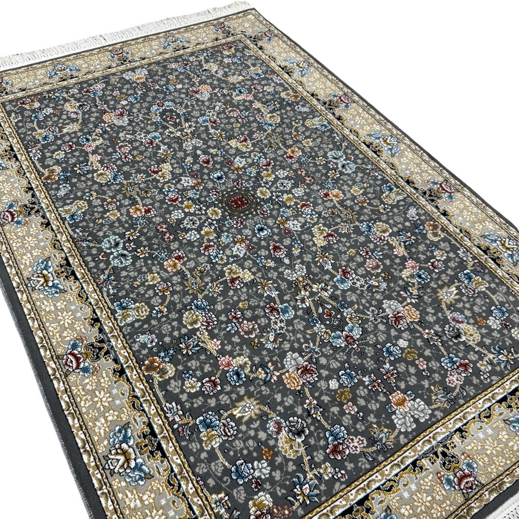Midnight blossom traditional rug detail