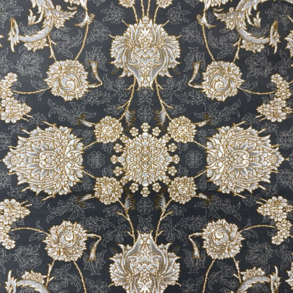 Regal bloom grey and ivory rug detail