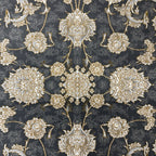 Regal bloom grey and ivory rug detail