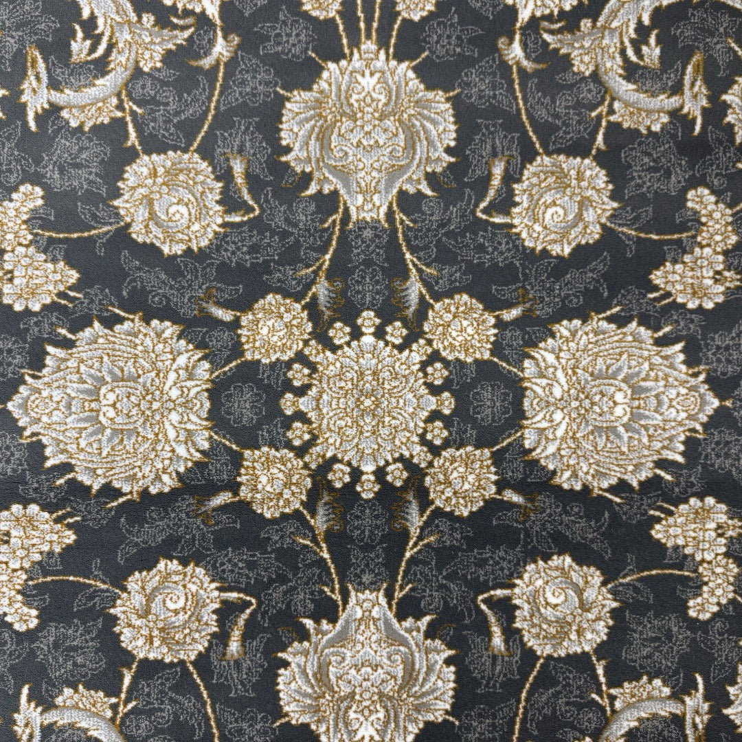 Regal bloom grey and ivory rug detail