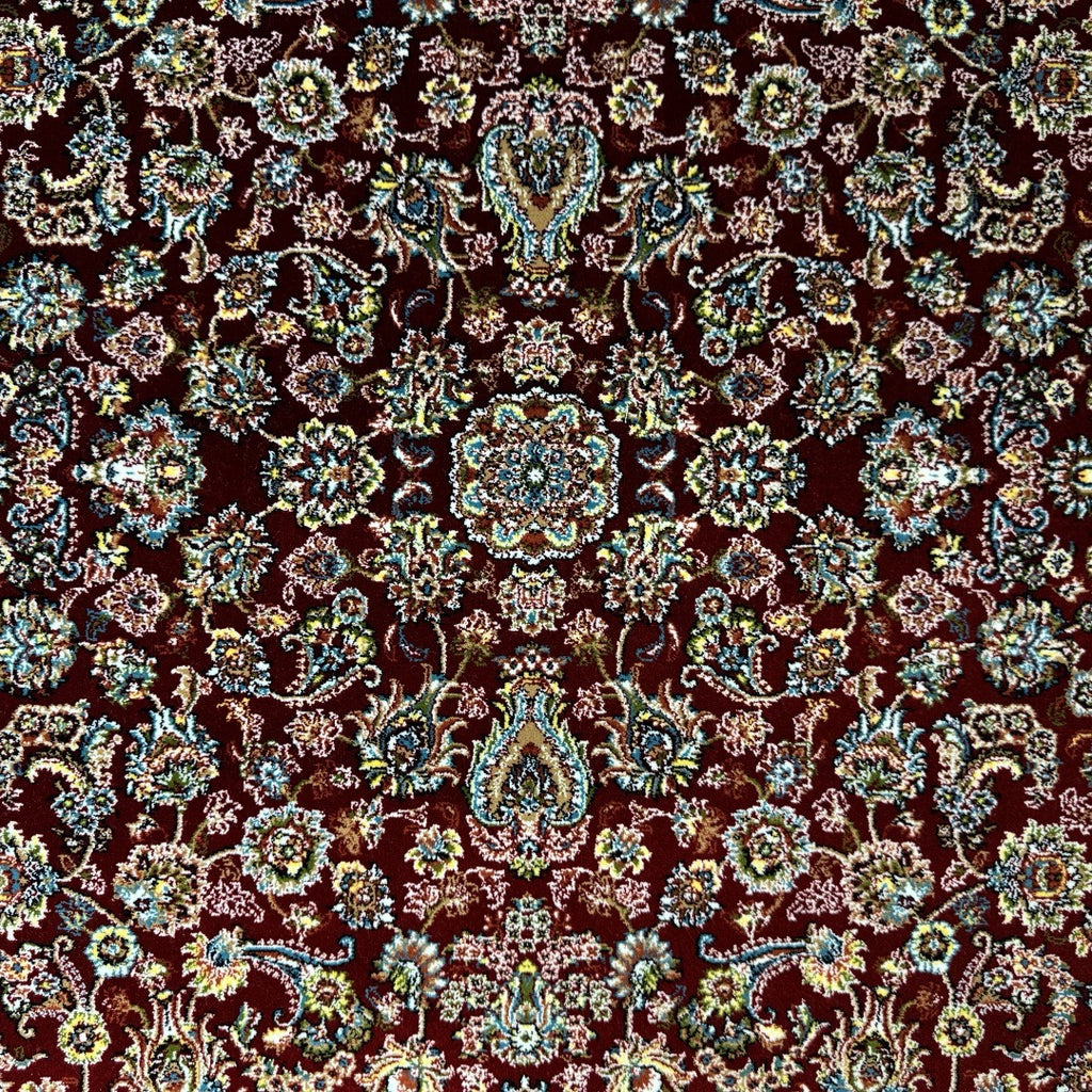 Deep red garden heritage rug detail