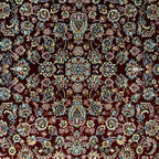 Deep red garden heritage rug detail