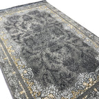 Grey Persian floral rug detail
