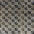 230 x 160 cm Black & Brown Geometric Pattern Distressed Rug