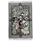 150 x 100 cm Persian Storytelling Rug – Sage Green & Burgundy