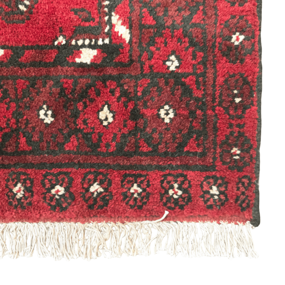 100 x 50 cm Hand-Knotted Red Bokhara Afghan Akche
