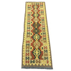 183 x 60 cm Hand-Woven Afghan Kilim Runner Rug – Wool Flatweave