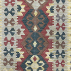 183 x 60 cm Hand-Woven Afghan Kilim Runner Rug – Wool Flatweave