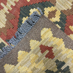 183 x 60 cm Hand-Woven Afghan Kilim Runner Rug – Wool Flatweave