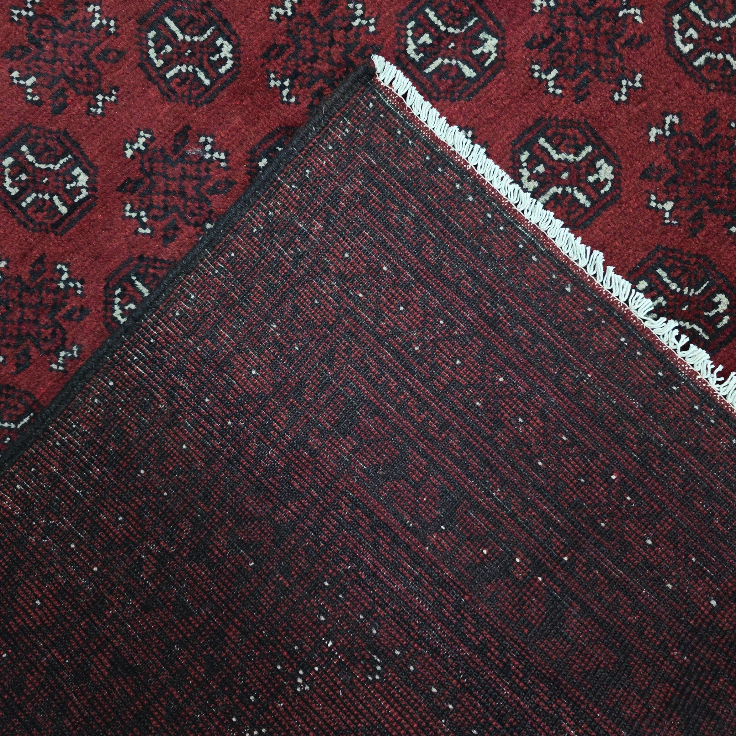 240 x 156 cm Hand-Knotted Afghan Bokhara Akche Rug