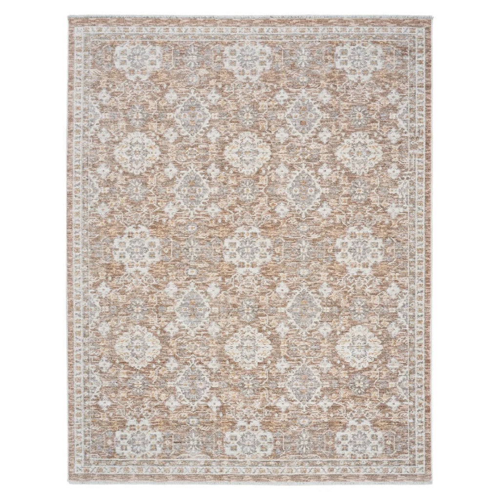 365 x 274 cm Vintage Terracotta & Ivory Persian-Style Floral Rug