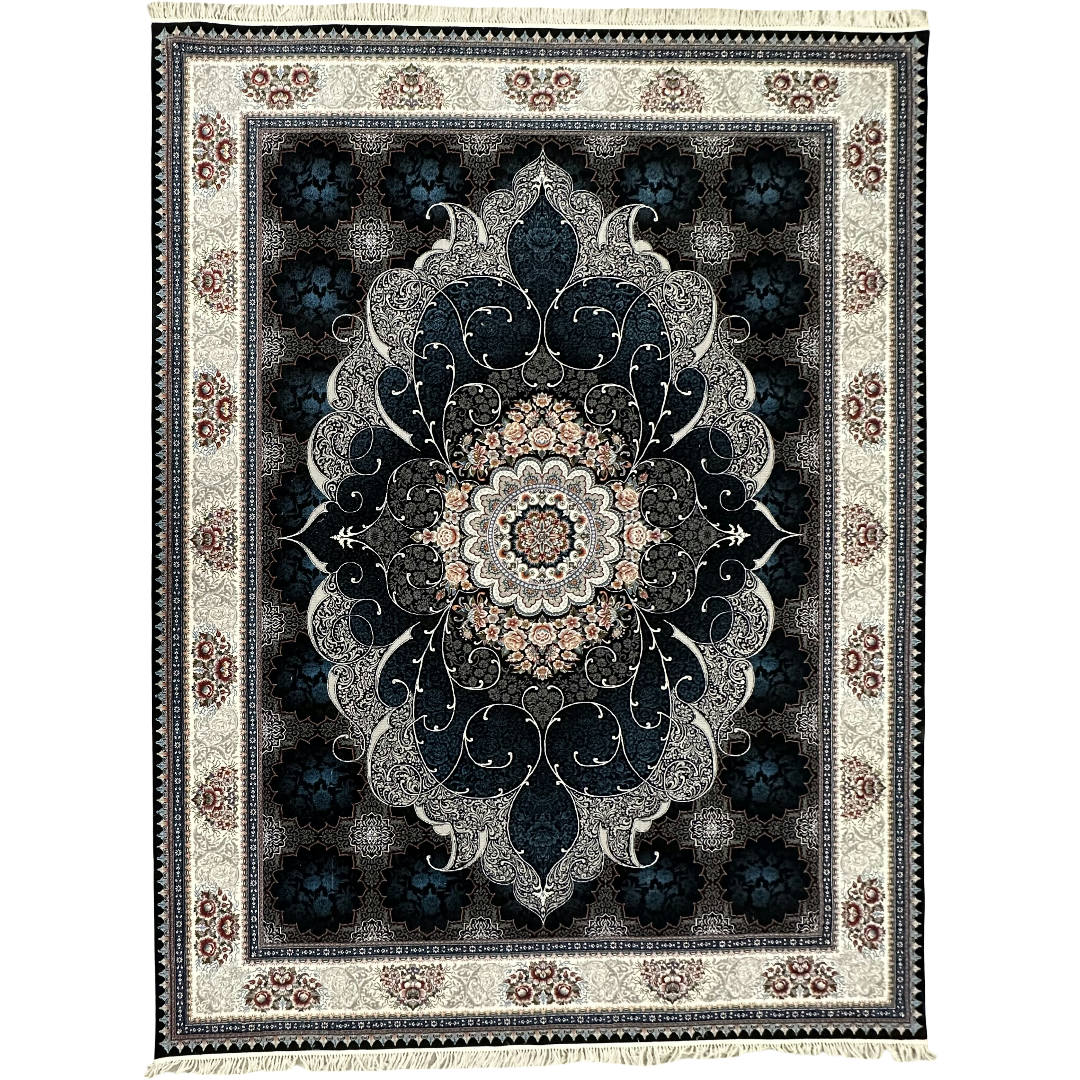 400 x 300 cm Persian Machine Aubusson Navy Rug